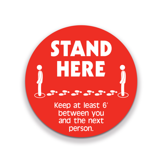 Decal - Stand Here Distance Dot with Illustration